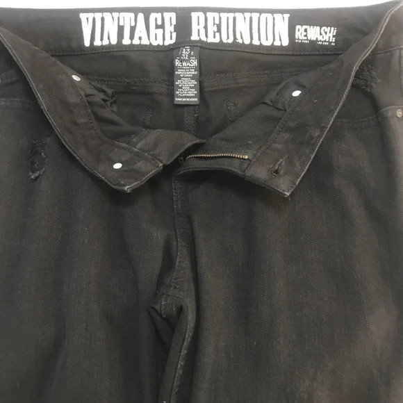 Vintage Reunion Rewash black distressed jeans. Size 13. - Picture 2 of 6